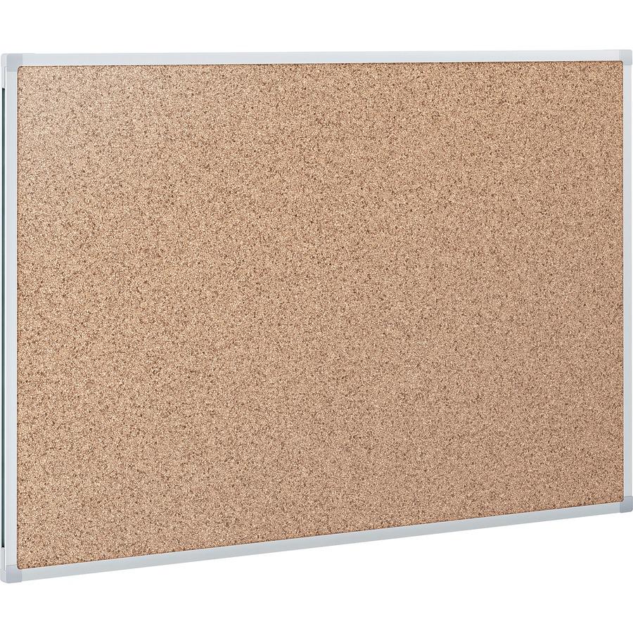 Mead Classic Cork Bulletin Board - 24" Height x 18" Width - Natural Cork Surface - Self-healing - Silver Aluminum Frame - 1 Each. Picture 4