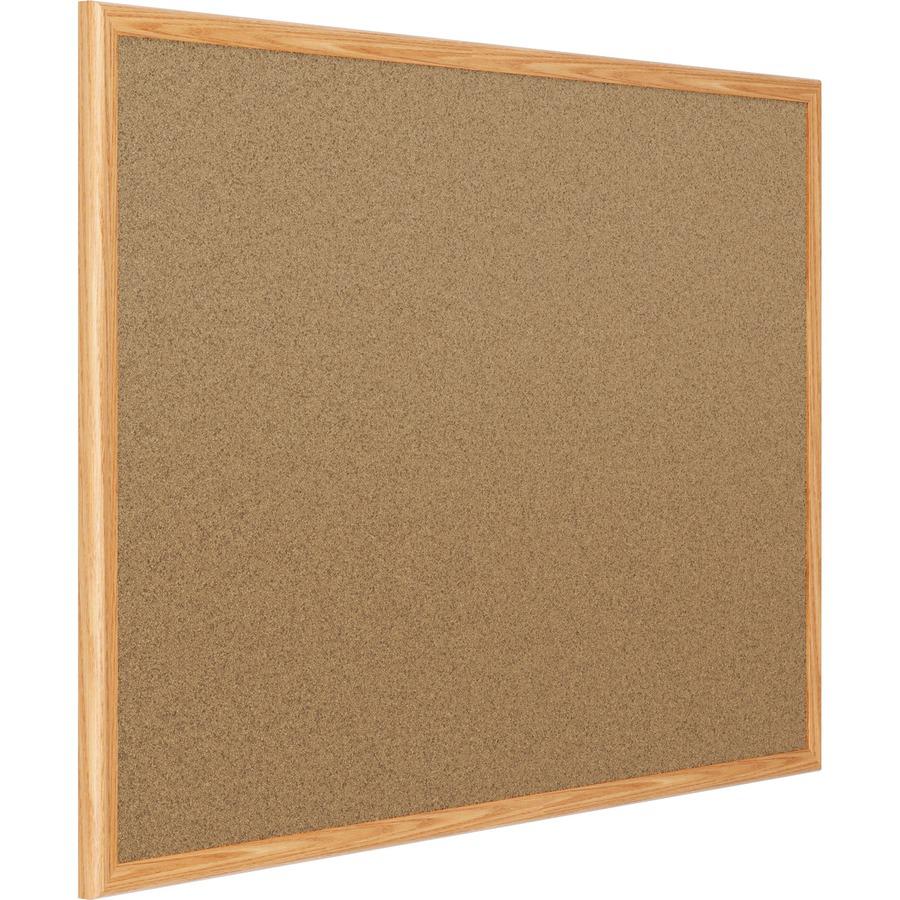 Mead Classic Cork Bulletin Board - 48" Height x 36" Width - Natural Cork Surface - Self-healing - Oak Aluminum Frame - 1 Each. Picture 4