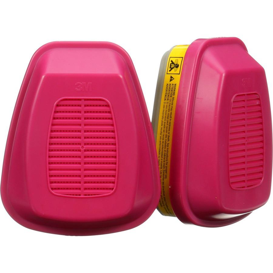 Tekk Protection Multipurpose Respirator Replacement Cartridges - Liquid, Gases, Vapor Protection - Pink - 2 / Pack. Picture 7