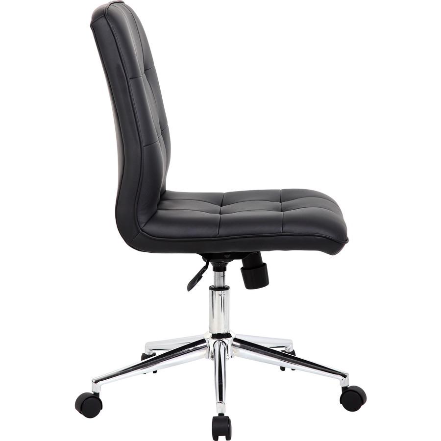 Boss Modern B330 Task Chair - Black Vinyl Seat - Chrome, Black Chrome Frame - 5-star Base - Black - 1 Each. Picture 8
