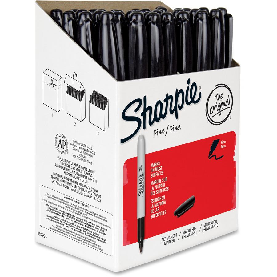 Sharpie Fine Point Permanent Marker - Fine, Bold Marker Point - 1 mm Marker Point Size - Black - Black Barrel - 36 / Pack. Picture 2