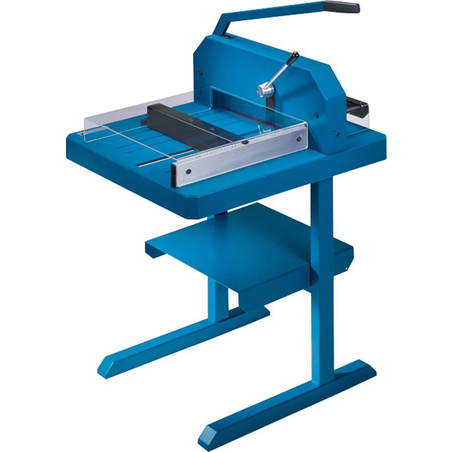 Dahle 846 Professional Stack Cutter - 500 Sheet Cutting Capacity - 16.88" Cutting Length - Ground Blade, Adjustable Alignment Guide, Durable, Burr-free Cut - Steel, Metal, Aluminum, Plastic - Blue - 3. Picture 7