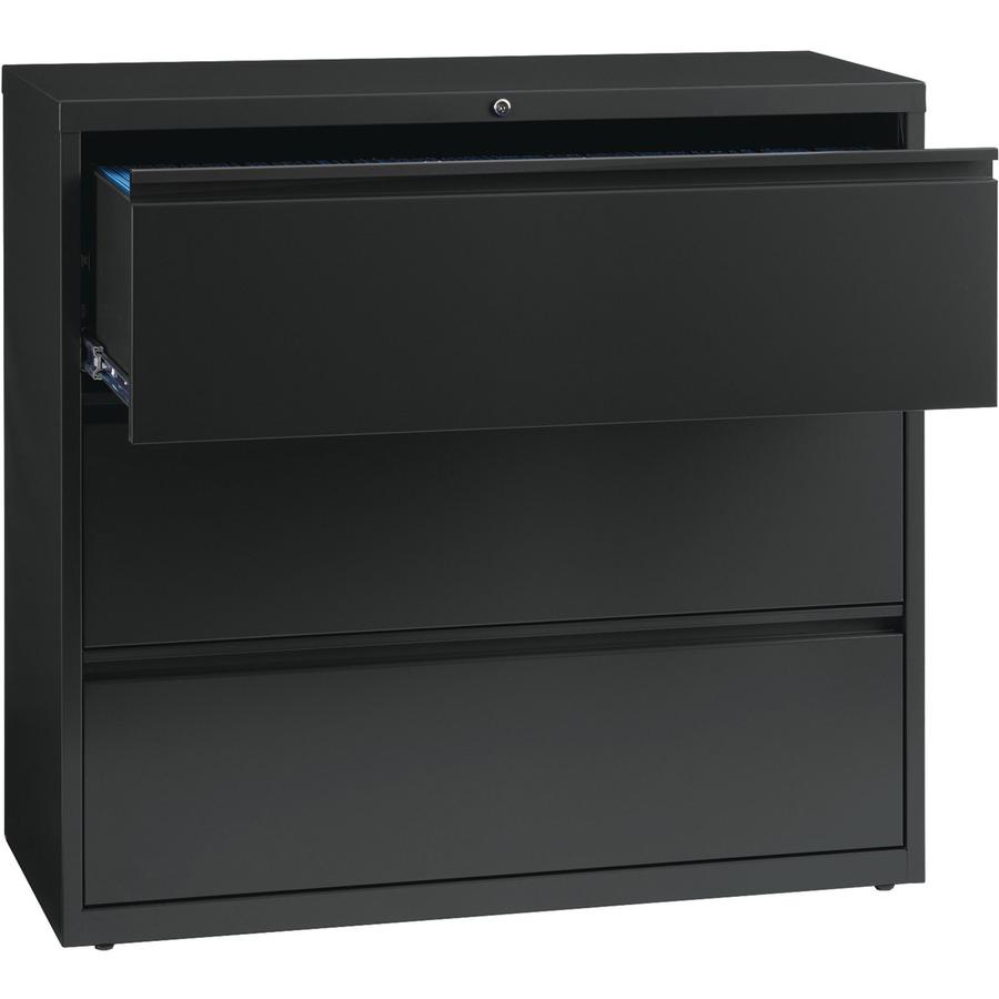 Lorell Fortress Series Lateral File - 42" x 18.8" x 40.1" - 3 x Drawer(s) for File - A4, Legal, Letter - Lateral - Anti-tip, Security Lock, Ball Bearing Slide, Reinforced Base, Leveling Glide, Interlo. Picture 6