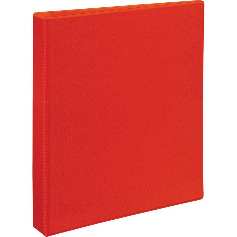 Avery&reg; Heavy-Duty View 3 Ring Binder - 1" Binder Capacity - Letter - 8 1/2" x 11" Sheet Size - 275 Sheet Capacity - 3 x Ring Fastener(s) - 4 Pocket(s) - Polypropylene - Red - Recycled - Pocket, He. Picture 7