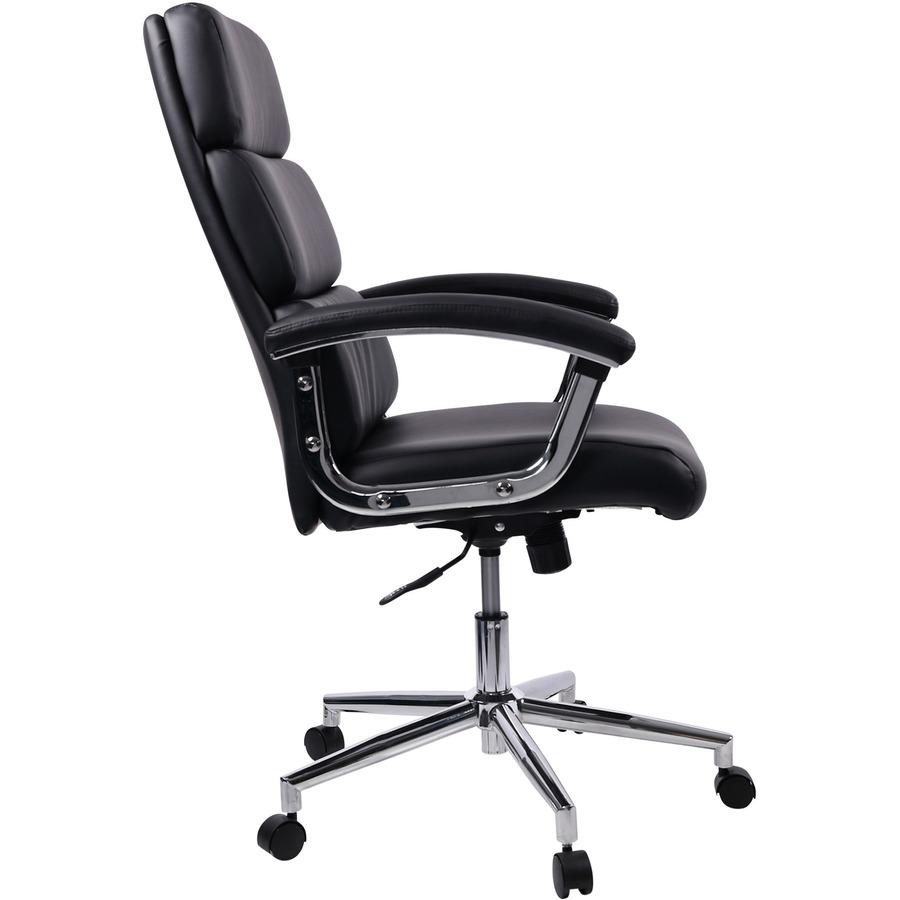 Lorell High-back Office Chair - Black Bonded Leather Seat - Black Bonded Leather Back - 1 Each. Picture 10