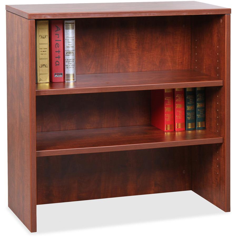 Lorell Essentials Series Stack-on Bookshelf - 36" x 15" x 36" - 2 x Shelf(ves) - Lockable - Cherry, Laminate - MFC, Polyvinyl Chloride (PVC) - Assembly Required. Picture 6