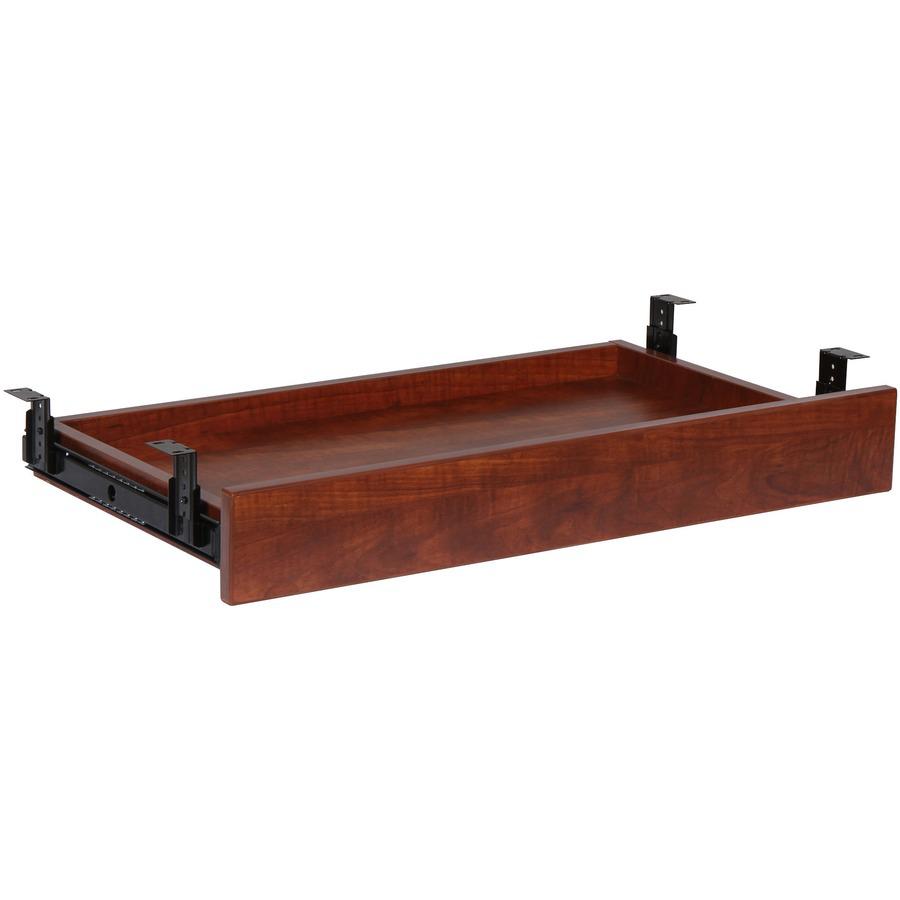 Lorell Universal Keyboard Tray - 28.4" Length x 16.7" Width x 5.1" Height - Cherry, Laminate. Picture 3