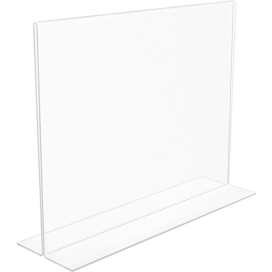 Deflecto Anti-Glare Double-sided Sign Holder - Landscape - 8.7" x 11.1" x 3.3" x - Acrylic - 1 Each - Clear - Anti-glare, Scratch Resistant, Durable, Double-sided, Heavy Duty. Picture 9