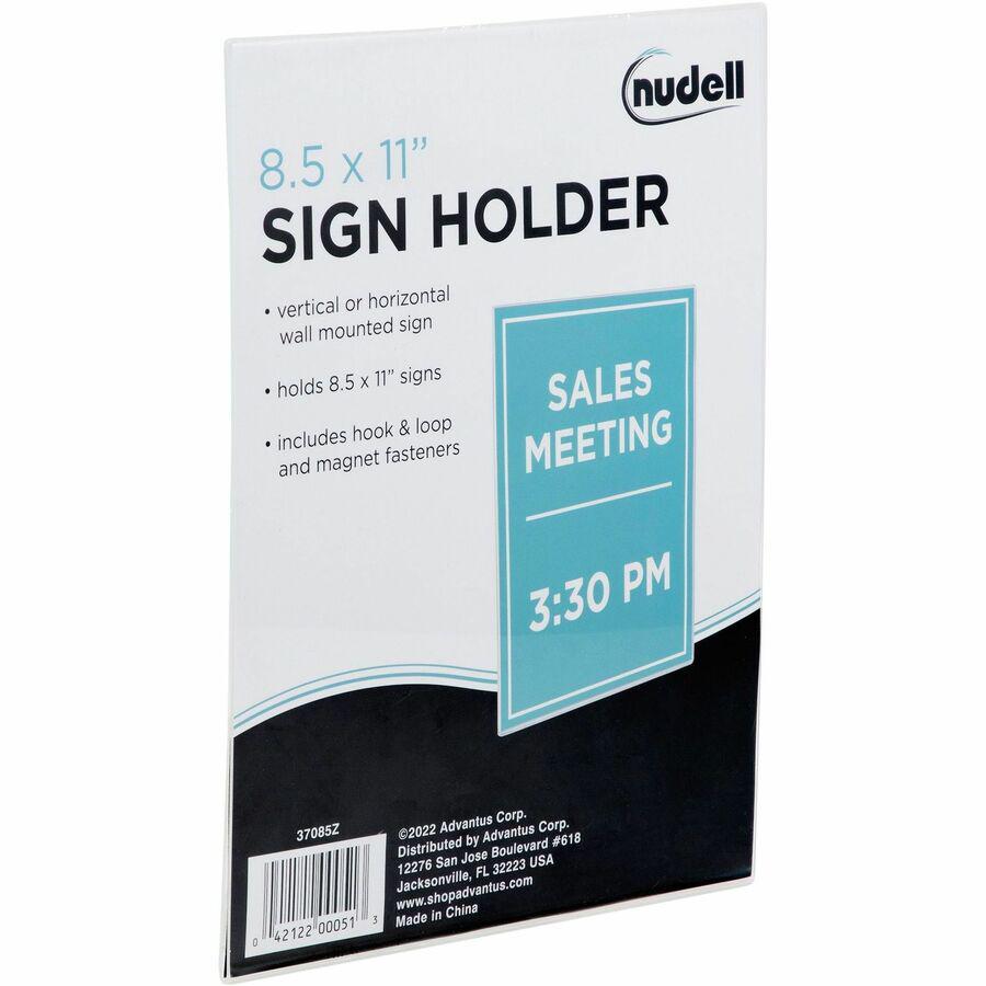 Golite nu-dell Cubicle Sign Holder - 1 Each - 8.5" Width x 11" Height - Rectangular Shape - Wall Mountable, Cubicle-mountable - Hook & Loop Fastener Closure - Photo, Award, Locker, File Cabinet - Acry. Picture 6