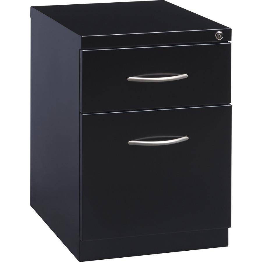 Lorell Premium Box/File Mobile File Cabinet with Arm Pull - 15" x 19.9" x 21.8" - 2 x Drawer(s) for Box, File - Letter - Pencil Tray, Ball-bearing Suspension, Drawer Extension, Durable - Black - Steel. Picture 8
