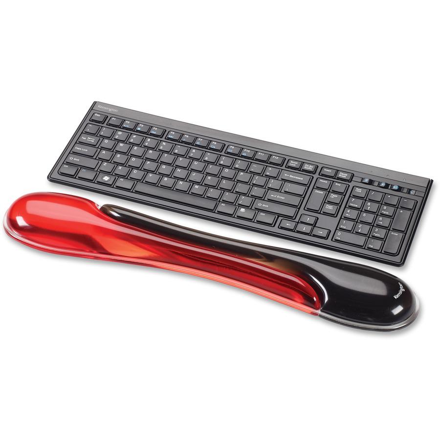 Kensington Duo Gel Wave Keyboard Wrist Rest - 18.88" x 3.50" Dimension - Red, Black - Gel - Slip Resistant - 1 Pack. Picture 4