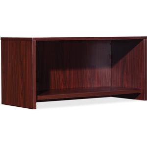 Lorell Essential Series Mahogany Wall Mount Hutch - 35.4" x 14.8" x 16.8"Hutch, 1" Side Panel, 0.6" Back Panel, 0.7" Panel, 1" Bottom Panel - Material: Polyvinyl Chloride (PVC) Edge - Finish: Mahogany. Picture 11