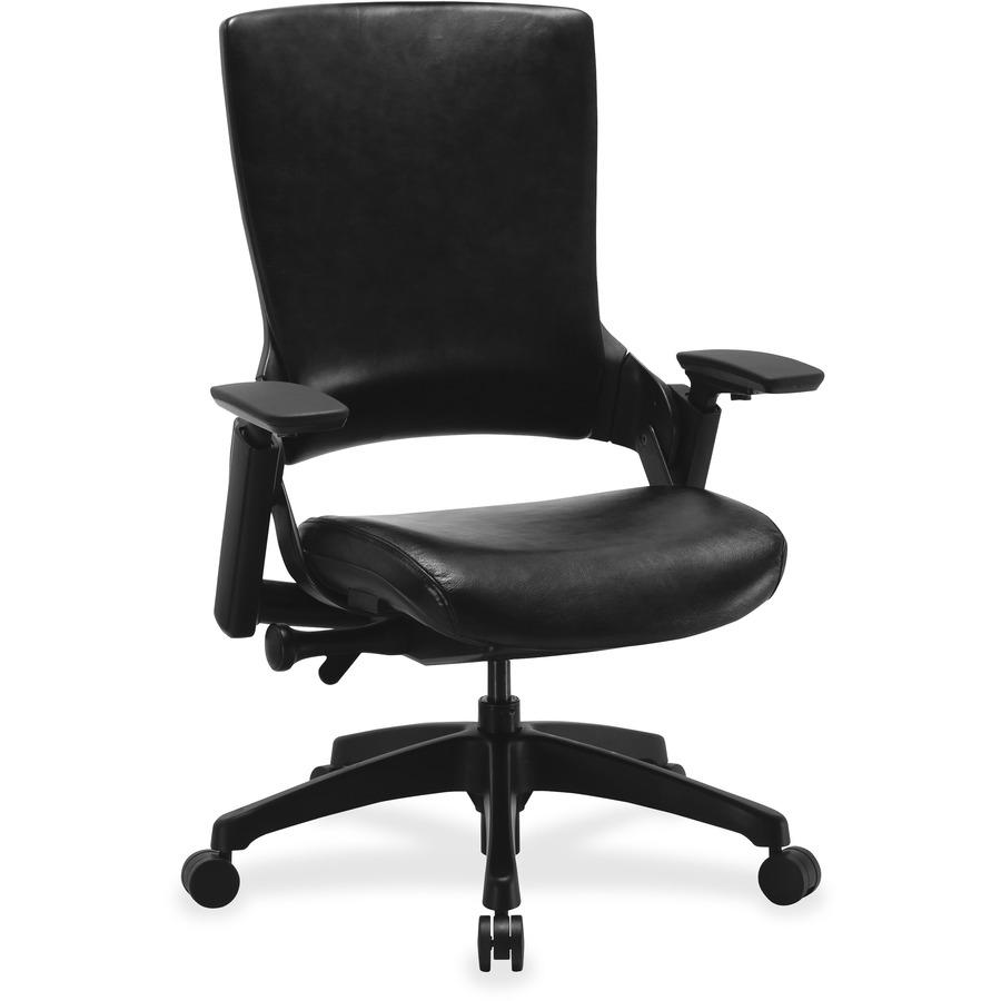 Lorell Serenity Series Executive Multifunction High-back Chair - Leather Seat - Leather Back - High Back - 1 Each. Picture 3