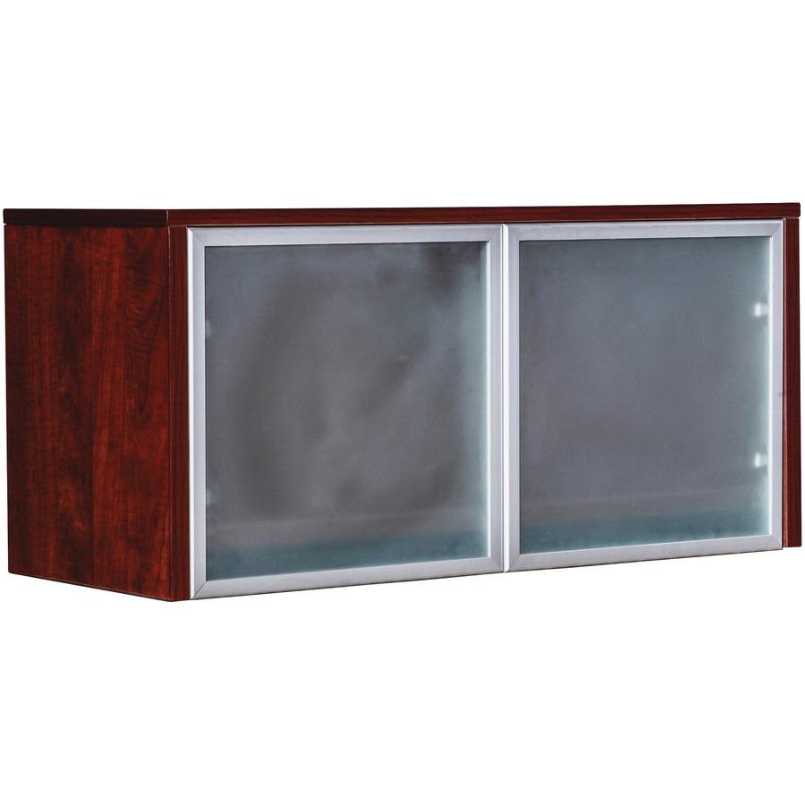 Lorell Wall-Mount Hutch Frosted Glass Door - 0.2" , 36"Door, 16.6" x 16" x 0.9" - Material: Frosted Glass Door - Finish: Frost. Picture 2