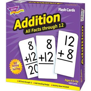 Trend Addition all facts through 12 Flash Cards - Theme/Subject: Learning - Skill Learning: Addition - 169 Pieces - 6+ - 169 / Box. Picture 2