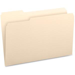Business Source 1/3 Tab Cut Legal Recycled Top Tab File Folder - 8 1/2" x 14" - 3/4" Expansion - Manila - 10% Recycled - 100 / Box. Picture 2