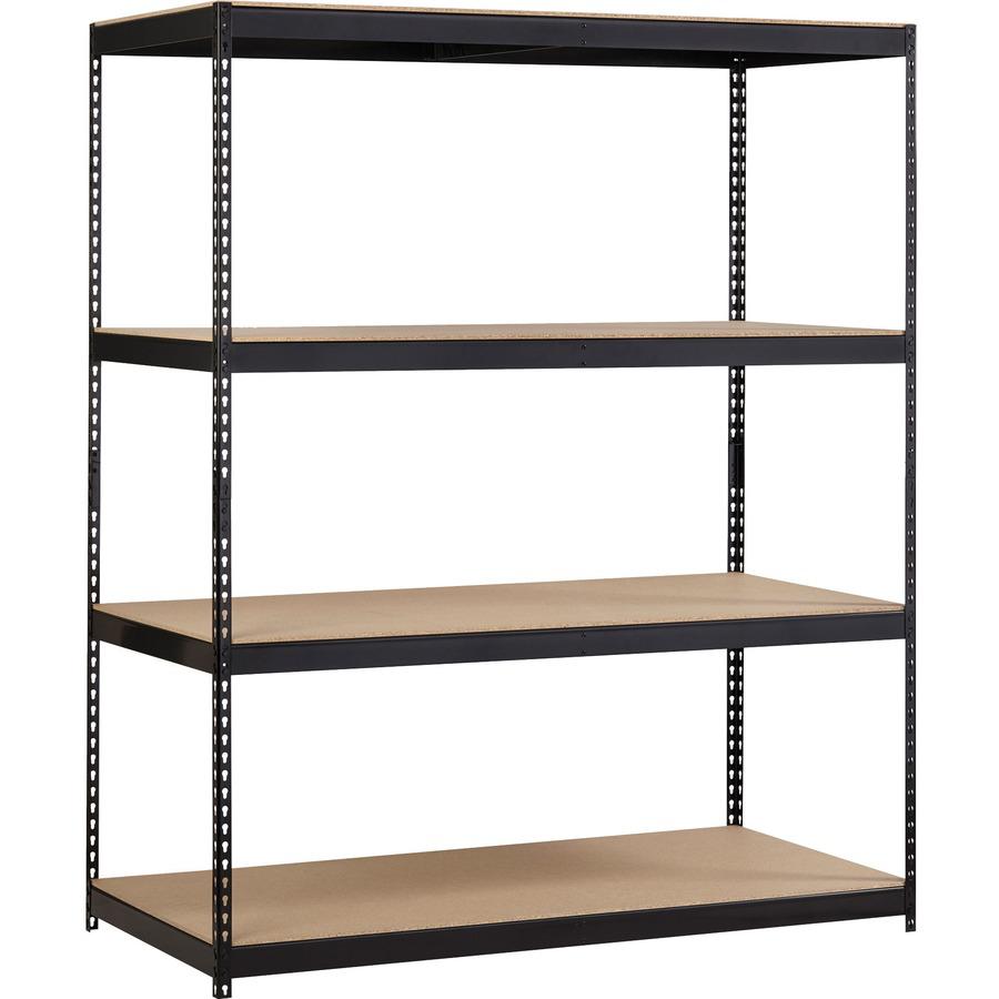 Lorell Archival Shelving - 80 x Box - 4 Compartment(s) - 84" Height x 69" Width x 33" Depth - 28% Recycled - Black - Steel, Particleboard - 1 Each. Picture 8