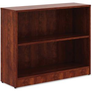 Lorell Laminate Bookcase - 2 Shelf(ves) - 29.5" Height x 36" Width x 12" Depth - Sturdy, Adjustable Feet, Adjustable Shelf - Thermofused Laminate (TFL) - Cherry - Laminate - 1 Each. Picture 4