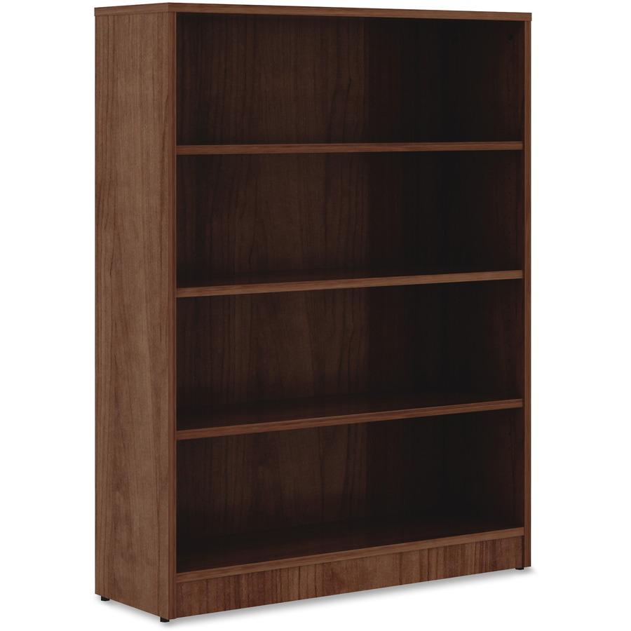 Lorell Laminate Bookcase - 4 Shelf(ves) - 48" Height x 36" Width x 12" Depth - Sturdy, Adjustable Feet - Walnut - Laminate - 1 Each. Picture 5