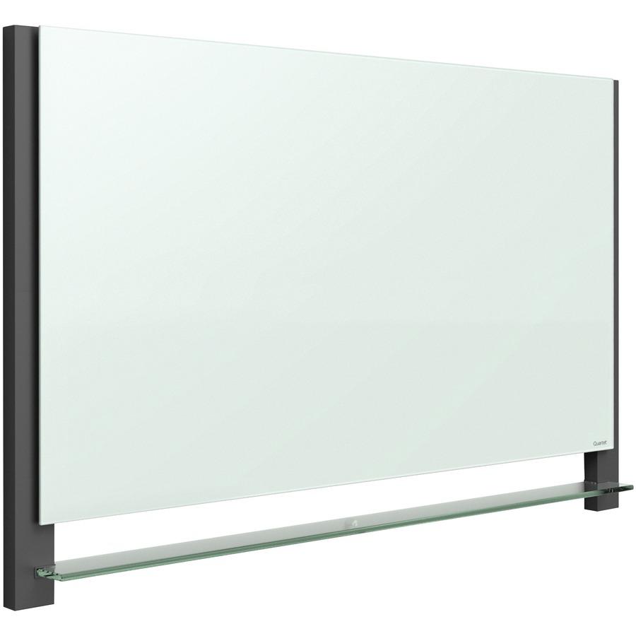 Quartet Evoque Magnetic Dry-Erase Board - 50" (4.2 ft) Width x 28" (2.3 ft) Height - White Tempered Glass Surface - Black Aluminum Frame - Rectangle - Horizontal/Vertical - Mount - 1 Each. Picture 2
