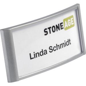 DURABLE&reg; Classic Magnetic Name Badge - 1-1/4" x 2-7/8" - Plastic - Silver - 10 / Box. Picture 6