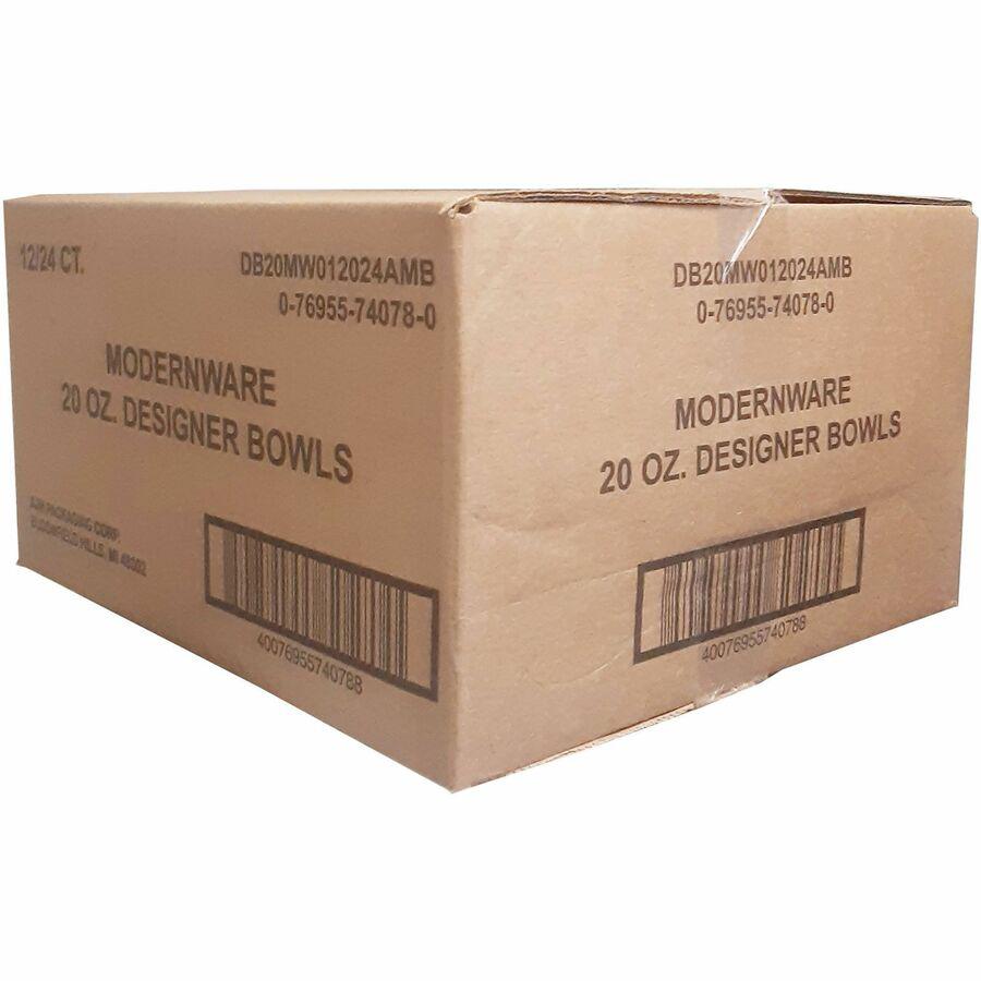ModernWare Designer 20 oz Paper Bowls - 24 / Pack - Disposable - 7.8" Diameter - White - Paper Body - 12 / Carton. Picture 5