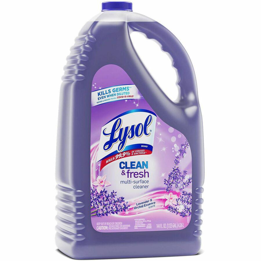 Lysol Clean/Fresh Lavender Cleaner - For Multi Surface - 144 fl oz (4.5 quart) - Clean & Fresh Lavender Orchid Scent - 1 Each - Long Lasting, Disinfectant - Purple. Picture 7