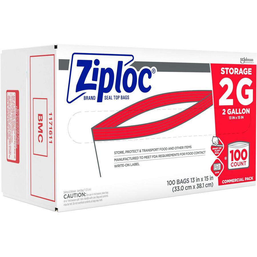 Ziploc&reg; 2-Gallon Storage Bags - Extra Large Size - 2 gal Capacity - Clear - 100/Carton - Food. Picture 5