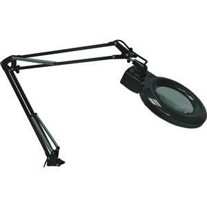 Lorell LED Magnifying Lamp - 35" Height - 3.5" Width - 9.40 W LED Bulb - Glass, Metal - Black. Picture 4