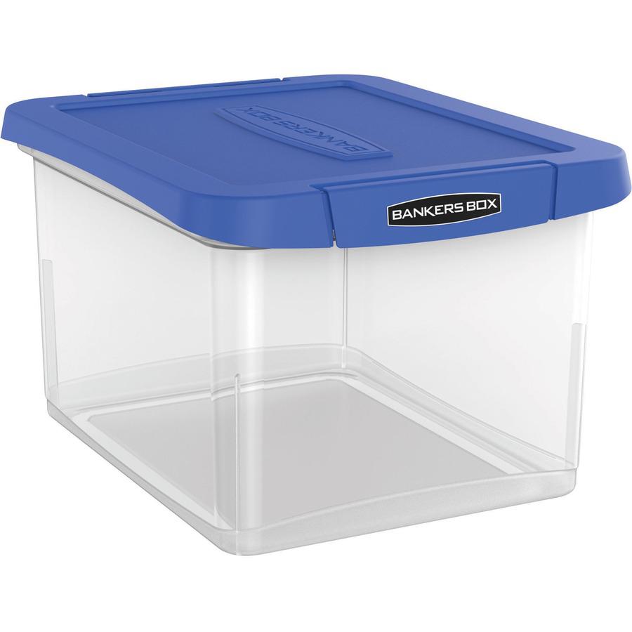 Bankers Box&reg; Heavy Duty Ltr/Lgl Plastic File Box - Internal Dimensions: 10.38" Width x 11.75" Depth x 14.50" Height - External Dimensions: 14.2" Width x 17.4" Depth x 10.6" Height - Media Size Sup. Picture 6