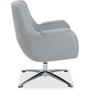 Lorell Nirvana Lounge Chair - Gray Fabric Seat - Gray Fabric Back - Pedestal Base - 1 Each. Picture 5