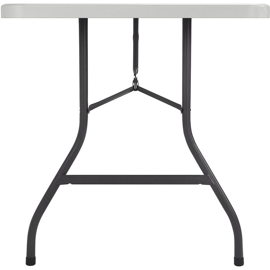Lorell Ultra-Lite Banquet Table - Light Gray Rectangle Top - Dark Gray Folding Base - 600 lb Capacity x 60" Table Top Width x 30" Table Top Depth x 2" Table Top Thickness - 29" Height - Gray - High-de. Picture 9