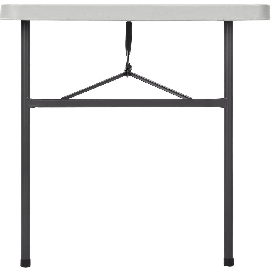 Lorell Ultra-Lite Banquet Table - Light Gray Rectangle Top - Dark Gray Base - 450 lb Capacity x 48" Table Top Width x 30" Table Top Depth x 2" Table Top Thickness - 29" Height - Gray - High-density Po. Picture 9
