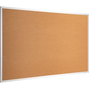 Lorell Aluminum Frame Cork Board - 48" Height x 72" Width - Cork Surface - Long Lasting, Warp Resistant - Silver Aluminum Frame - 1 Each. Picture 4