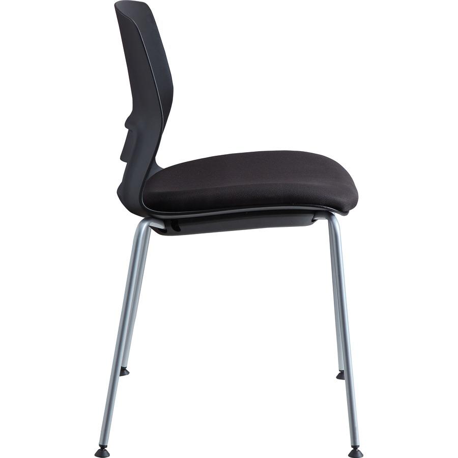 Lorell Arctic Series Stack Chairs - Black Foam, Fabric Seat - Black Back - Four-legged Base - 2 / Carton. Picture 7