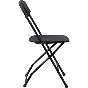 Lorell Plastic Folding Chair - X-Style Base - Black - Plastic - 4 / Carton. Picture 5
