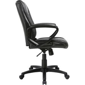 SOHO igh-back Office Chair - Black Bonded Leather Seat - Black Bonded Leather Back - High Back - 5-star Base - 1 Each. Picture 4