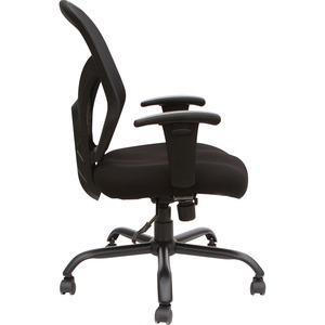 Lorell Soho Big & Tall Mesh Back Chair - Black Fabric Seat - Black Back - 5-star Base - 1 Each. Picture 2