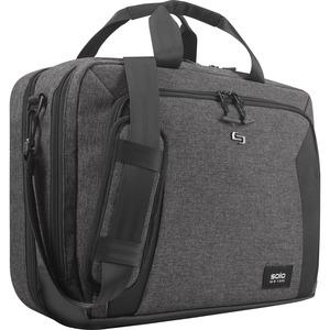 Solo Voyage Carrying Case (Briefcase) for 15.6" Notebook - Gray, Black - Damage Resistant, Scuff Resistant, Scratch Resistant - Checkpoint Friendly - Shoulder Strap, Luggage Strap, Handle - 5.5" Heigh. Picture 3