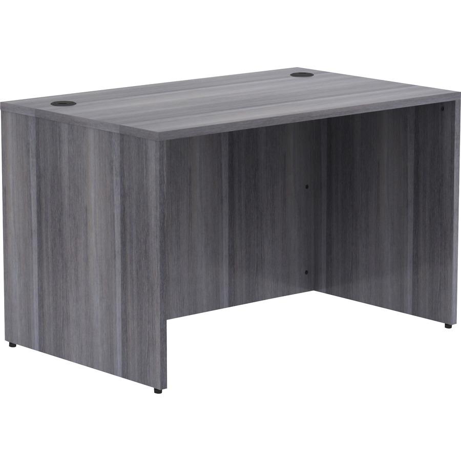 Lorell Weathered Charcoal Laminate Desking Desk Shell - 48" x 30" x 29.5" , 1" Top - Material: Polyvinyl Chloride (PVC) Edge - Finish: Laminate Top, Weathered Charcoal Top. Picture 8