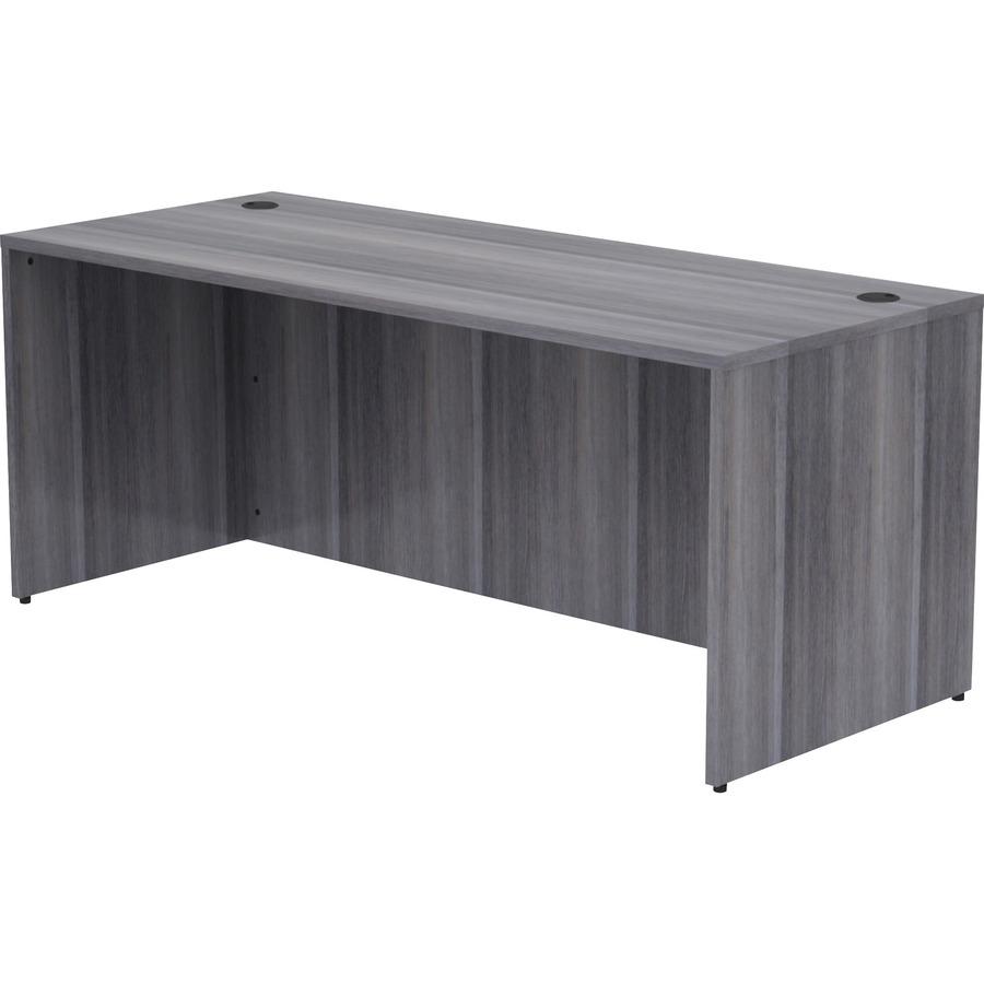 Lorell Weathered Charcoal Laminate Desking Desk Shell - 72" x 30" x 29.5" , 1" Top - Material: Polyvinyl Chloride (PVC) Edge - Finish: Laminate Top, Weathered Charcoal Top. Picture 6