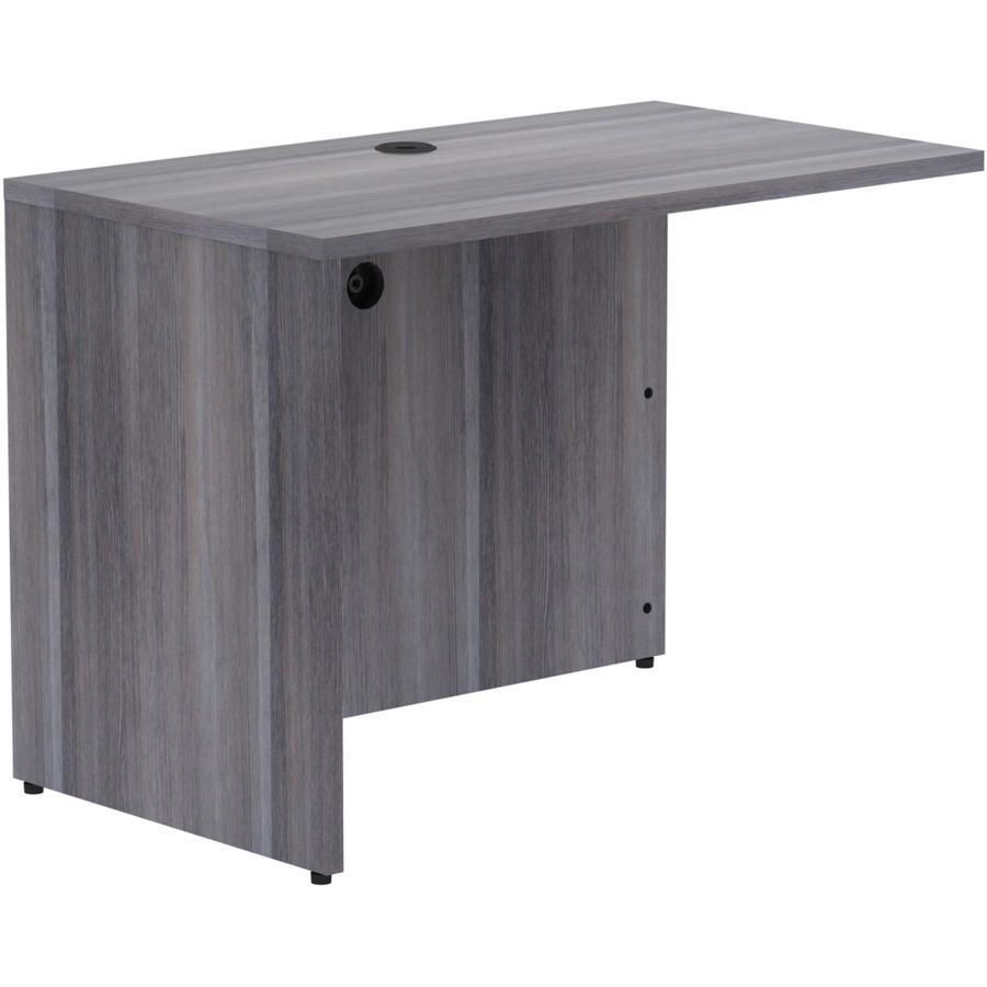 Lorell Essentials Series Return Shell - 42" x 24"29.5" , 1" Top - Laminate, Weathered Charcoal Table Top - Modesty Panel. Picture 10