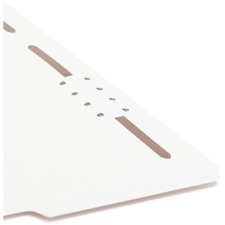 Smead 1/3 Tab Cut Letter Recycled Fastener Folder - 8 1/2" x 11" - 3/4" Expansion - 2 x Prong K Style Fastener(s) - 2" Fastener Capacity - Assorted Position Tab Position - White - 10% Recycled - 50 / . Picture 8