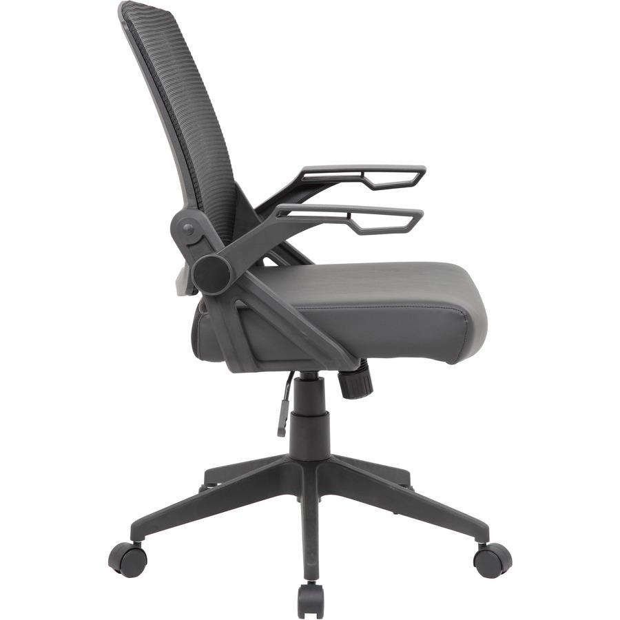 Boss Mesh Flip Arm Task Chair - Black Seat - Black Back - Black Frame - 5-star Base - 1 Each. Picture 10