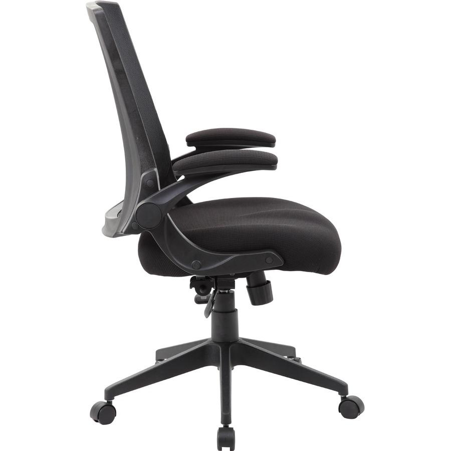Boss Mesh Back, Flip Arm Task Chair - Black Seat - Black Back - Black Frame - 5-star Base - 1 Each. Picture 10