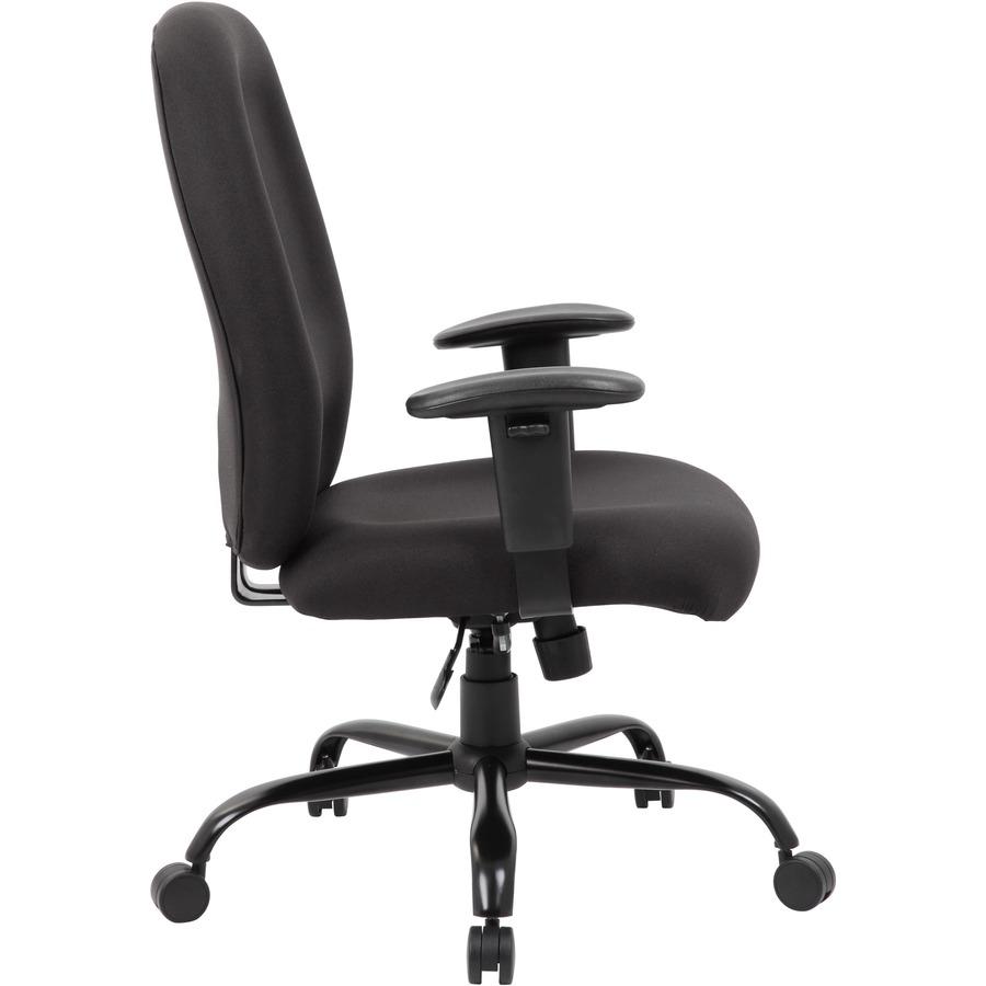 Boss Heavy Duty Task Chair- 400 lbs - Black Crepe Fabric Seat - Black Crepe Fabric Back - Black Frame - 5-star Base - Armrest - 1 Each. Picture 10