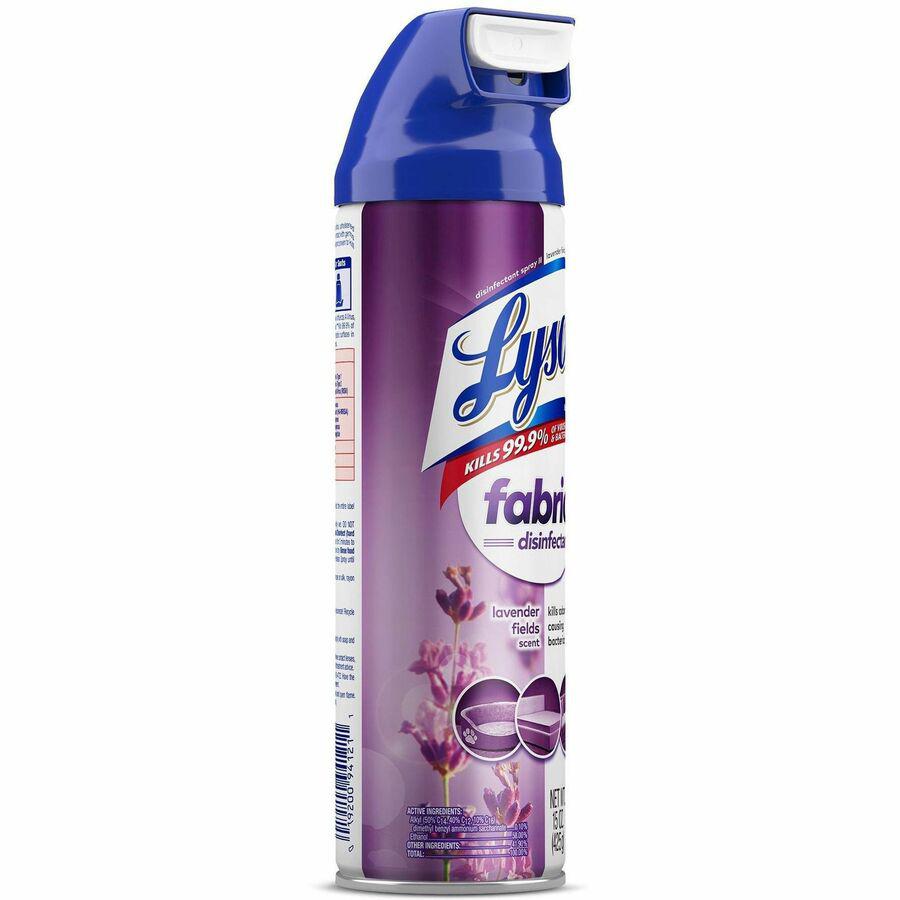 Lysol Fabric Disinfectant Spray - 15 fl oz (0.5 quart) - Lavender Fields Scent - 12 / Carton - Soft, Deodorize - Clear. Picture 9