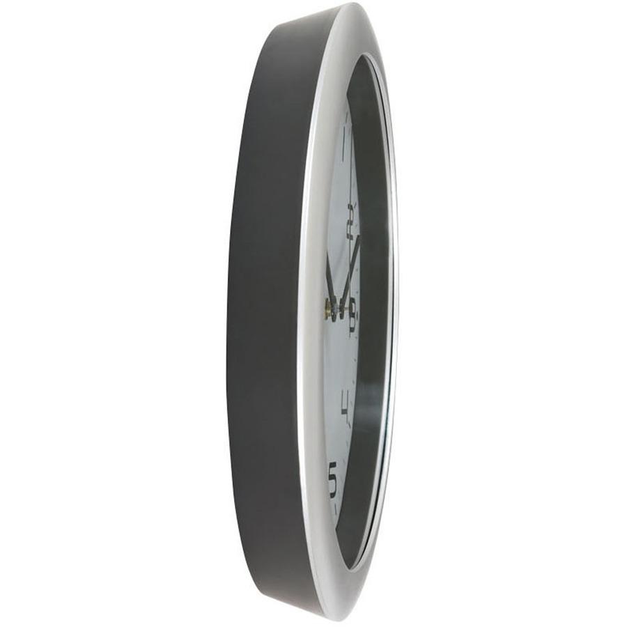 Alba Wall Clock - Analog - Quartz - White Main Dial - Metallic Gray - Classic Style. Picture 3