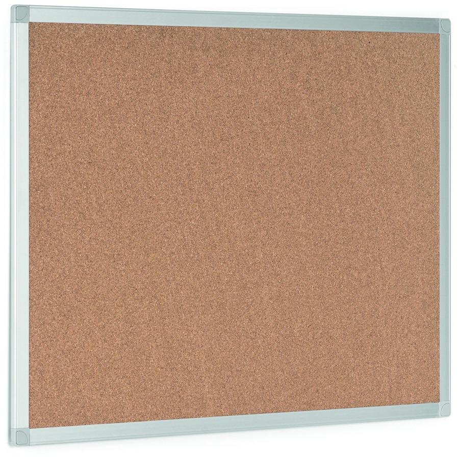 Bi-silque Ayda Cork Bulletin Board - 0.50" Height x 18" Width x 24" Depth - Cork Surface - Self-healing, Durable, Resilient, Heavy-gauge - Aluminum Frame - 1 Each. Picture 2