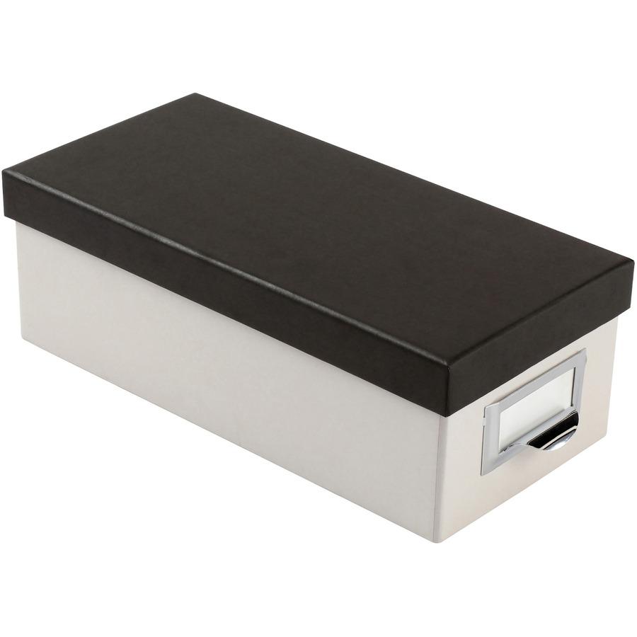 Oxford 3x5 Index Card Storage Box - External Dimensions: 11.5" Length x 5.5" Width x 3.9" Height - Media Size Supported: 3" x 5" - 1000 x Index Card (3" x 5") - Black, Marble White - For Index Card, N. Picture 5
